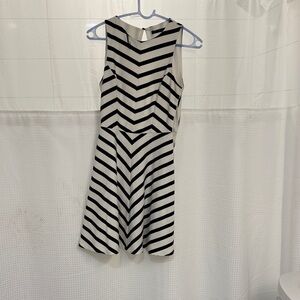 Zara Black and White Chevron Mini Dress